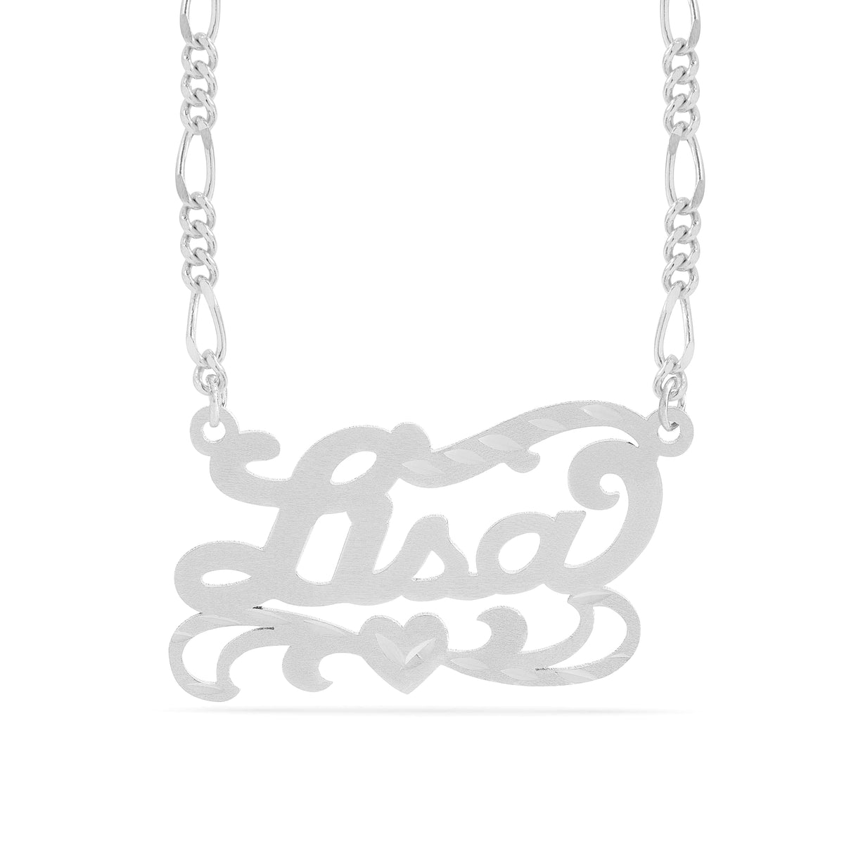 Personalized Name necklace with  Diamond Cut and Satin Finish &quot;Lisa&quot;