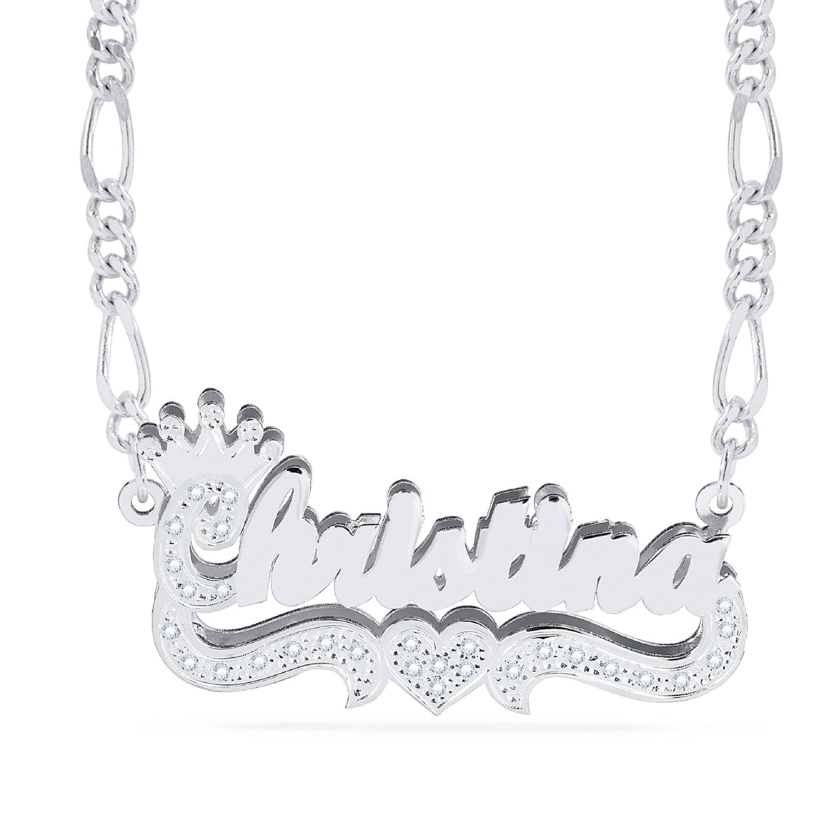 Diamonds Double Plated Name Necklace &quot;Christina&quot;