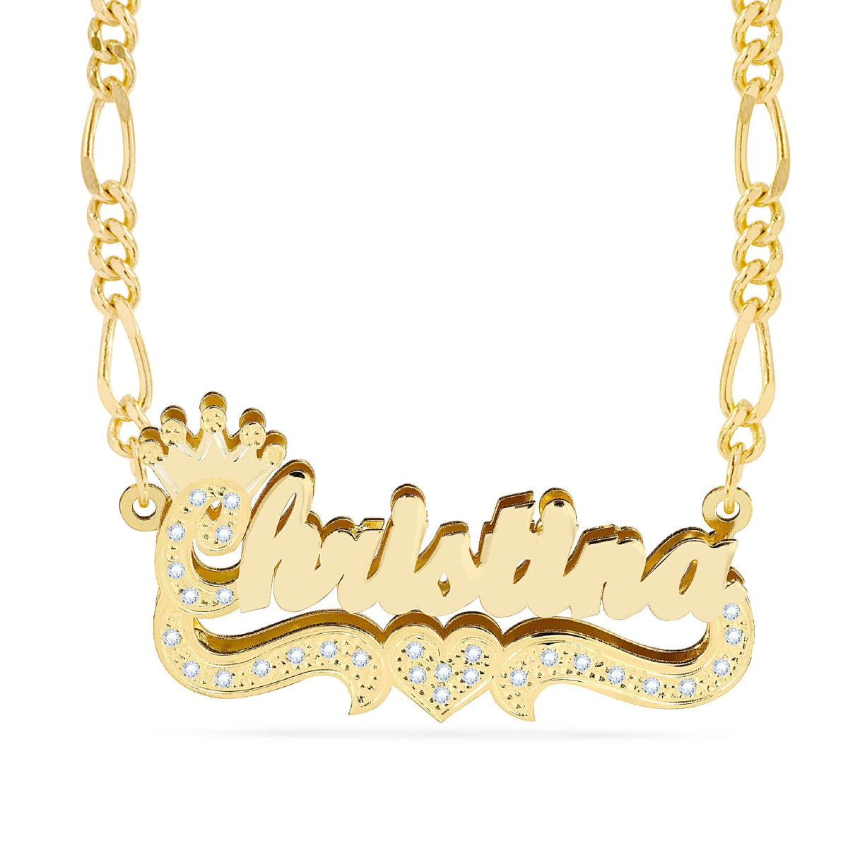 Diamonds Double Plated Name Necklace &quot;Christina&quot;