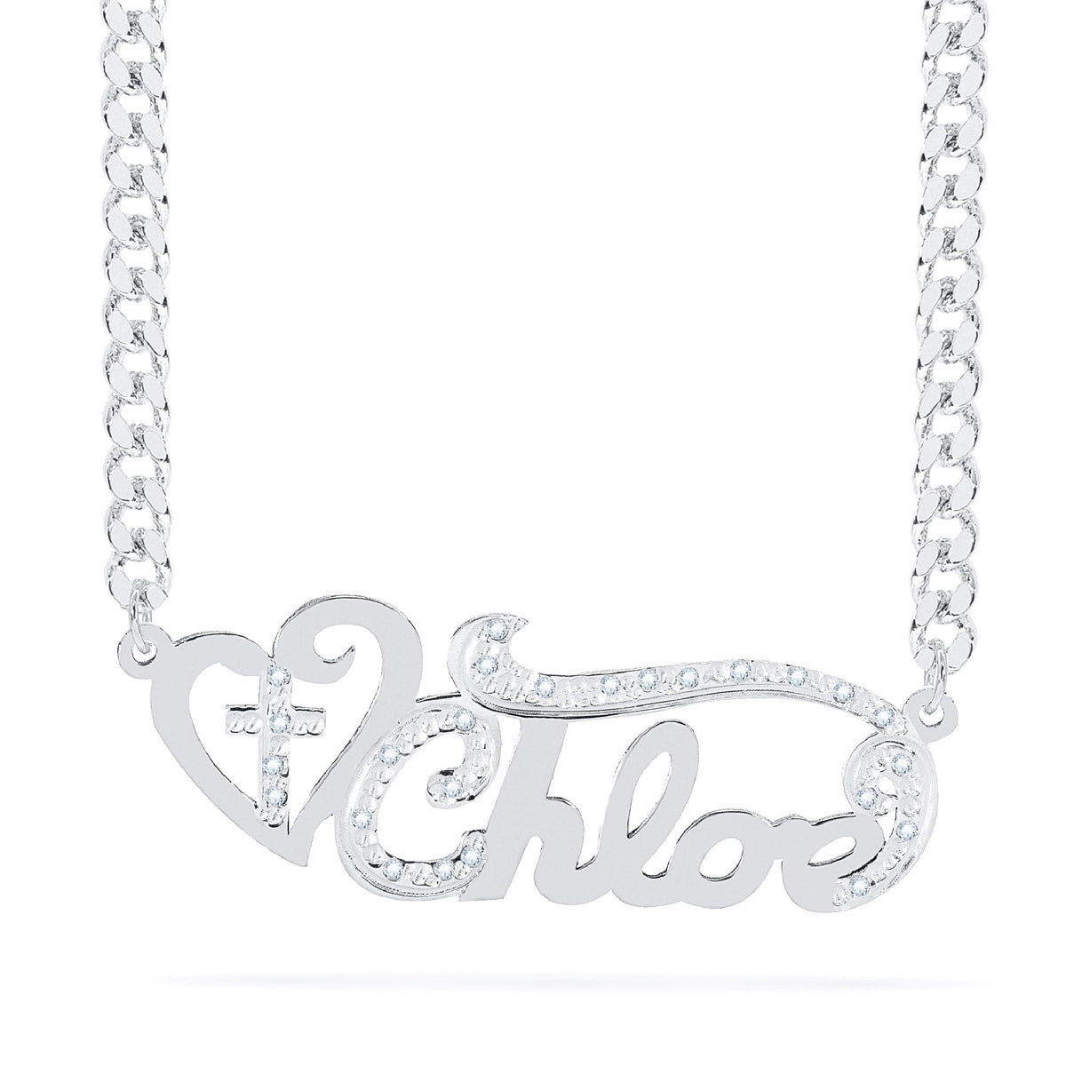 Diamond Custom Nameplate Necklace &quot;Chloe&quot;