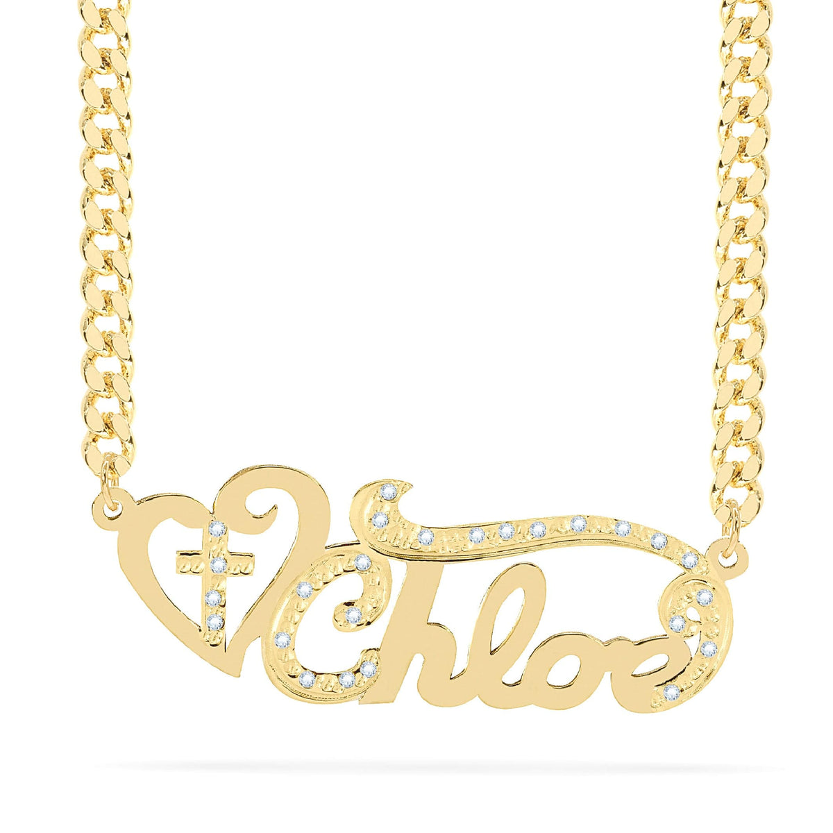 Diamond Custom Nameplate Necklace &quot;Chloe&quot;