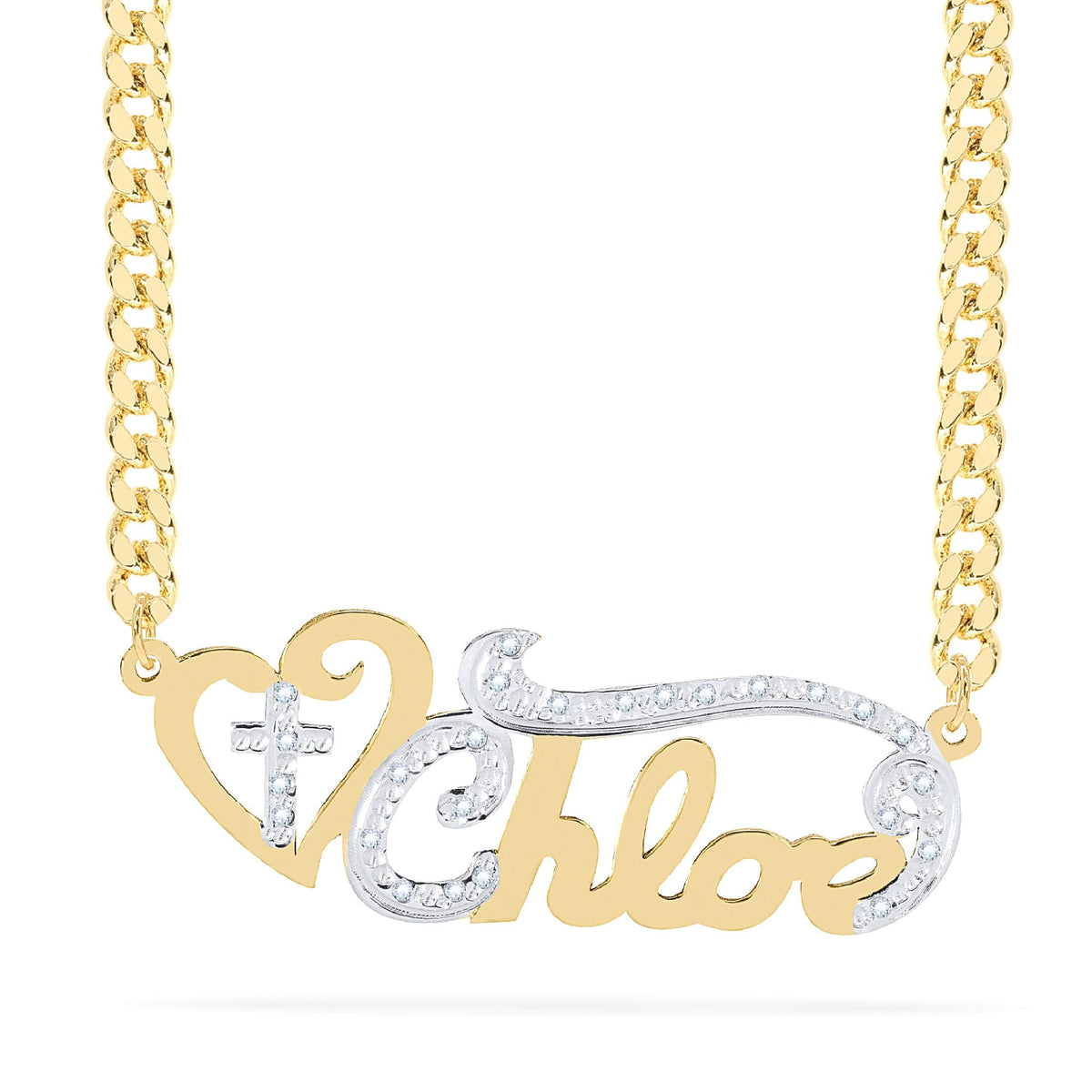 Diamond Custom Nameplate Necklace &quot;Chloe&quot;