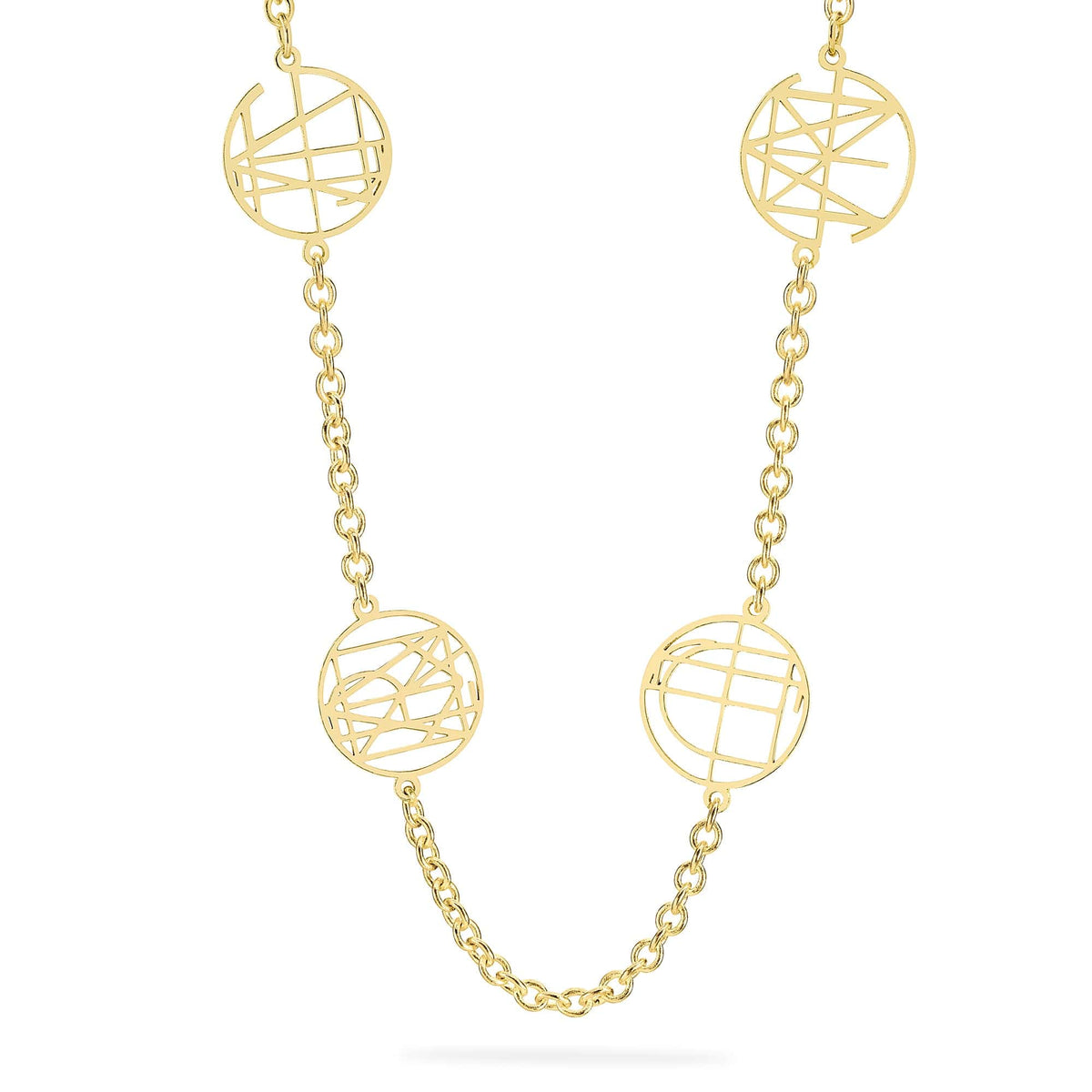 Custom Multi Name Monogram necklace