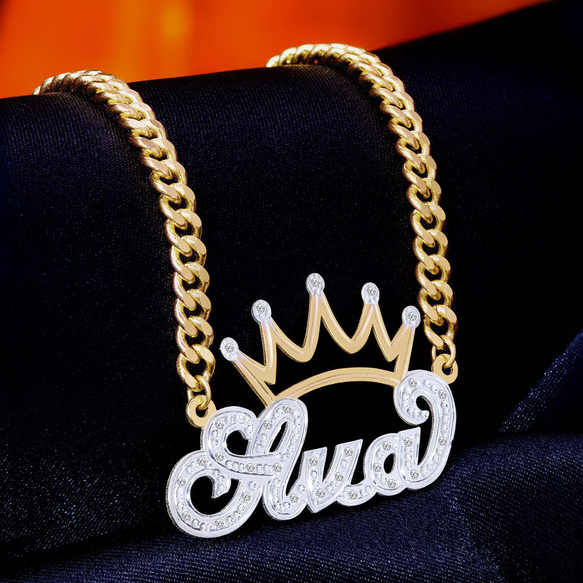 Diamonds Custom Name Necklace &quot;Ava&quot;
