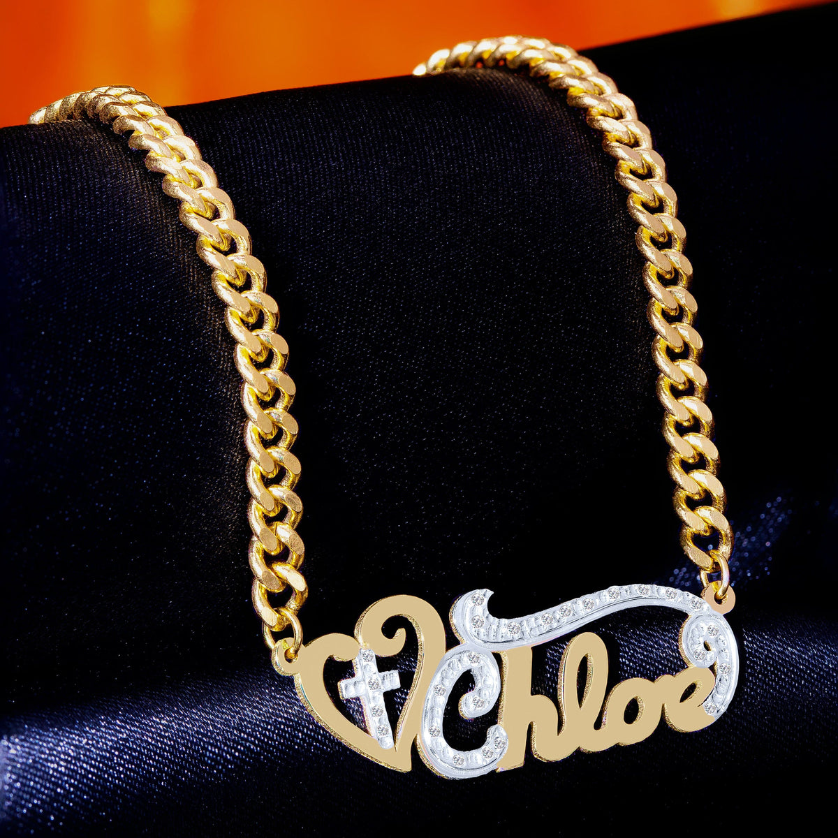 Diamond Custom Nameplate Necklace &quot;Chloe&quot;