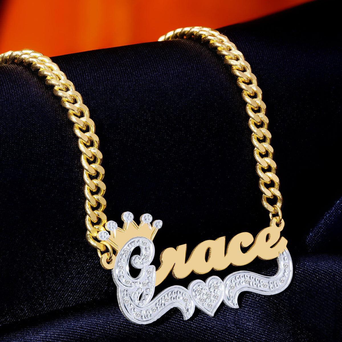 Diamonds Custom Name Necklace &quot;Grace&quot;