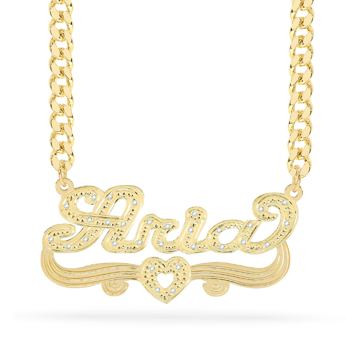 Diamond Custom Necklace w/ Heart &quot;Aria&quot;