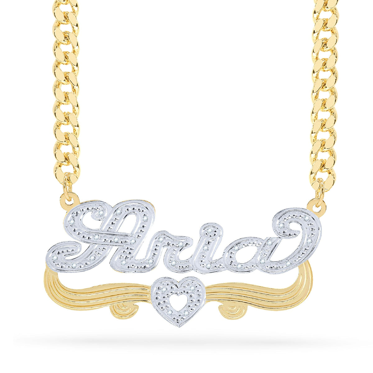 Diamond Custom Necklace w/ Heart &quot;Aria&quot;