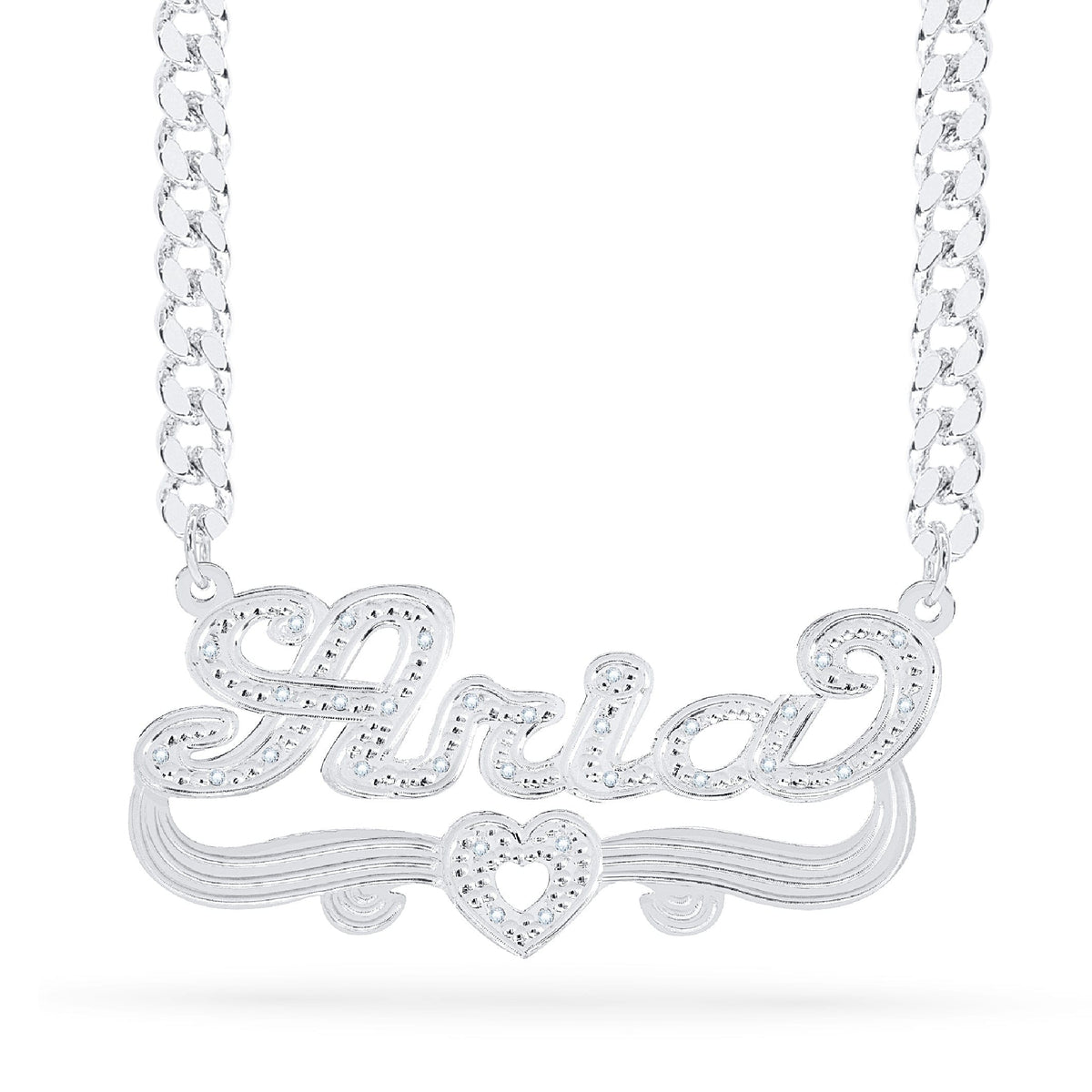 Diamond Custom Necklace w/ Heart &quot;Aria&quot;