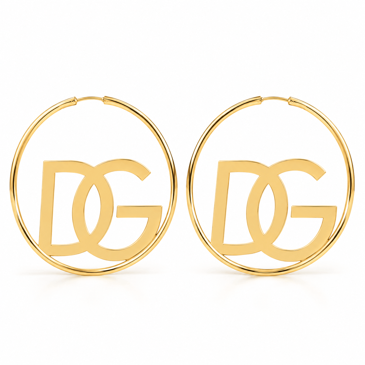Personalized Two Initials Hoop Earrings