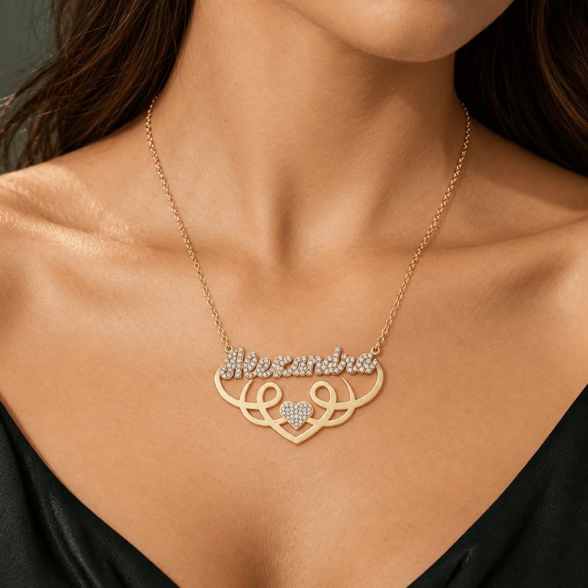 Iced Out Personalized Single Fancy Name Necklace