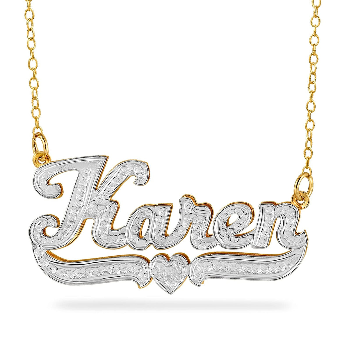 Double-plated Script Name Necklace