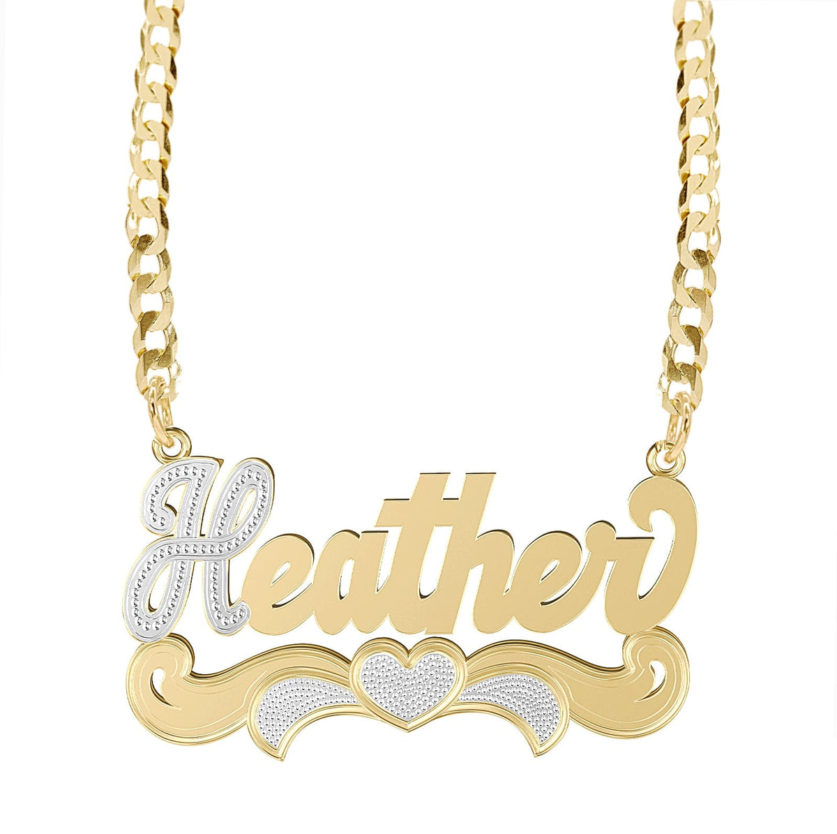Double-plated Script Name Necklace