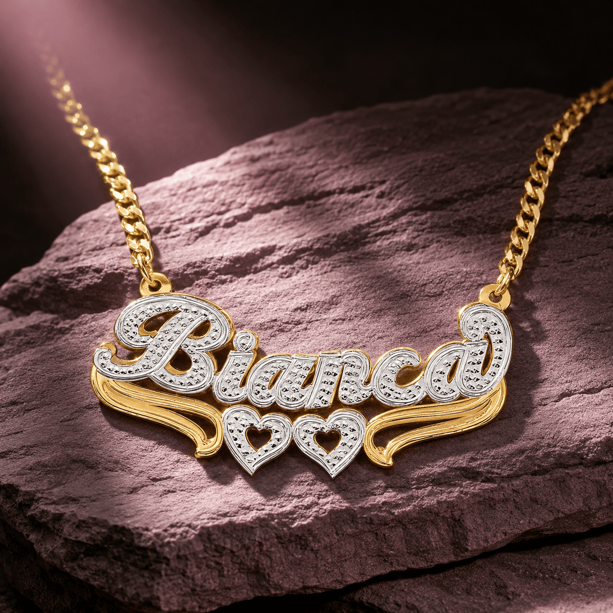 Double Plated Nameplate Necklace