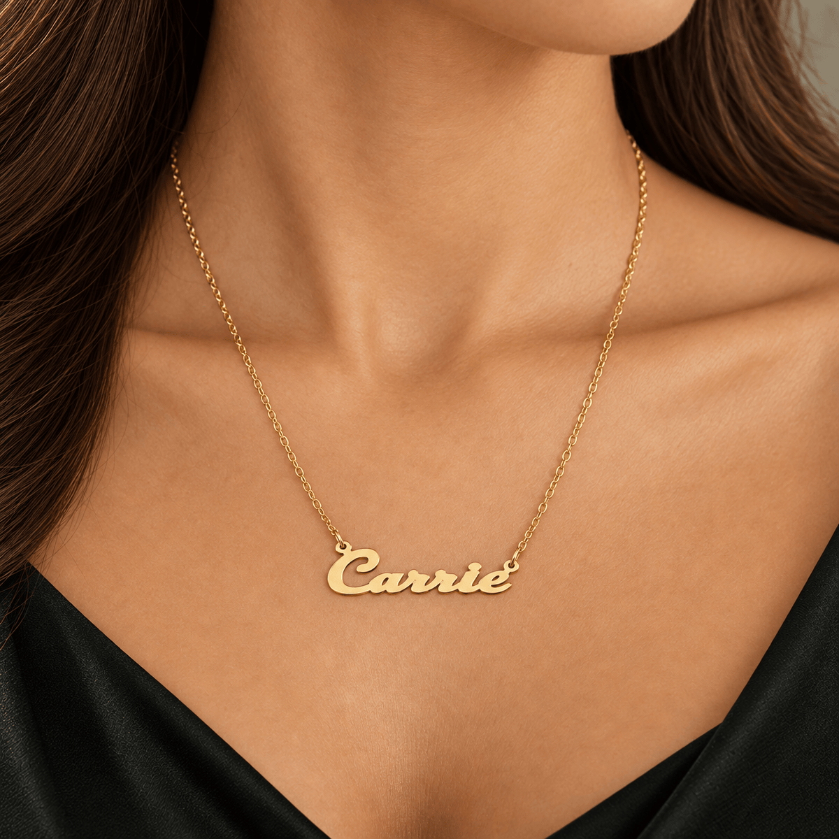 Personalized Script Nameplate Necklace