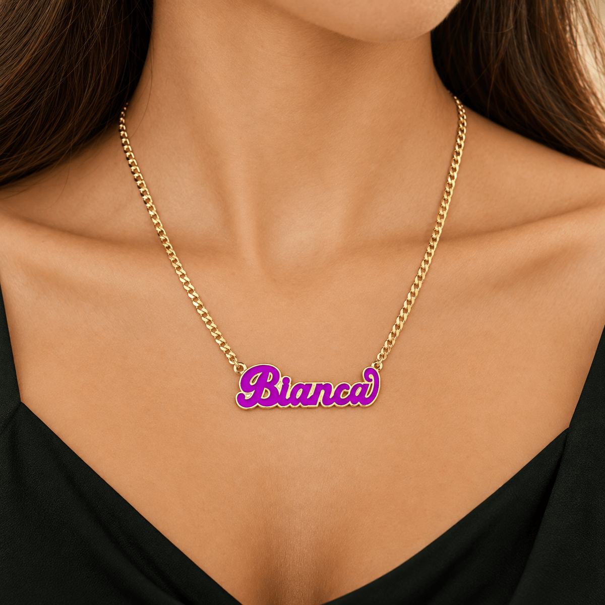 Custom Glow in the Dark Nameplate Necklace