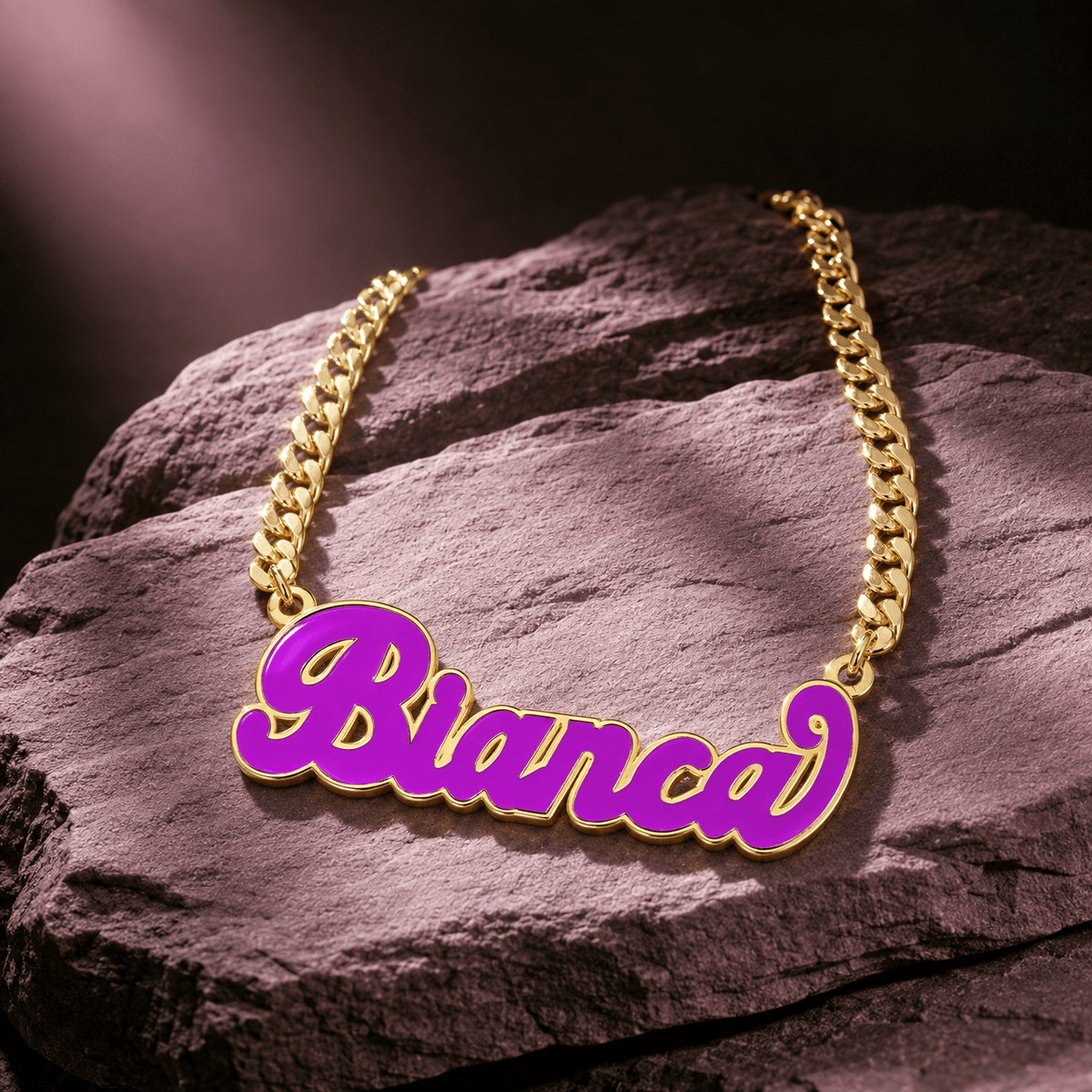 Custom Glow in the Dark Nameplate Necklace