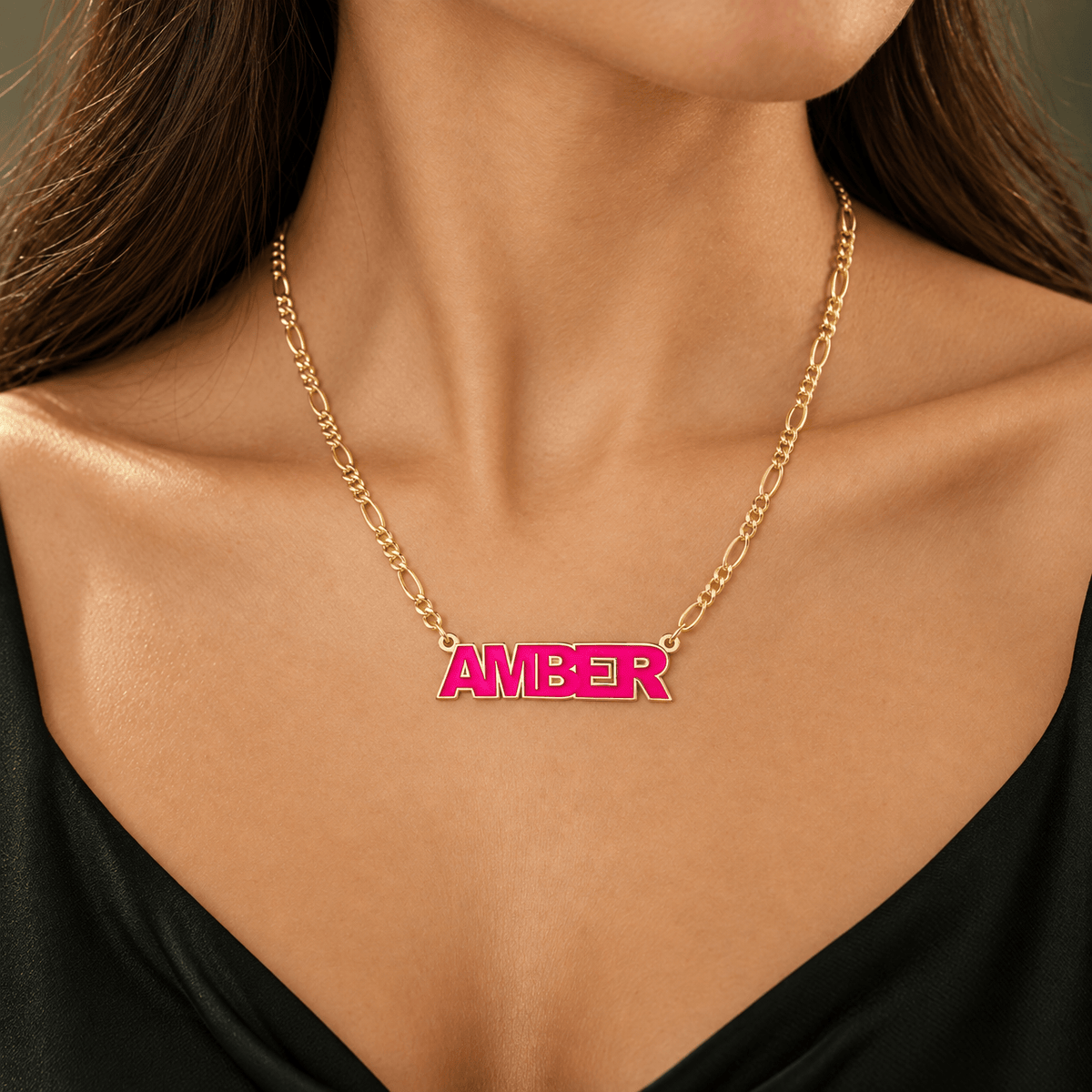 Custom Glow in the Dark Nameplate Necklace