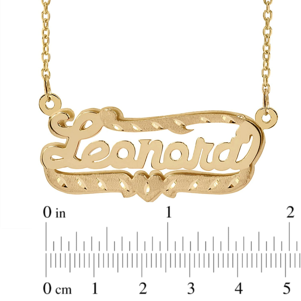 Double-plated Script Name Necklace with Diamond Cut Finish