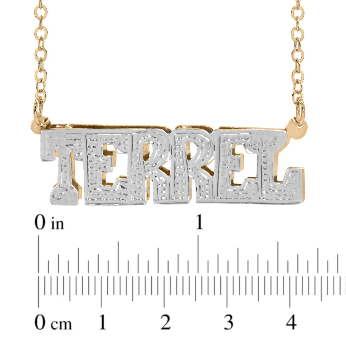 Double-plated Block Name Necklace