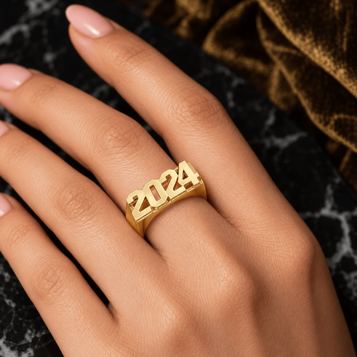 Personalized Year Number Ring