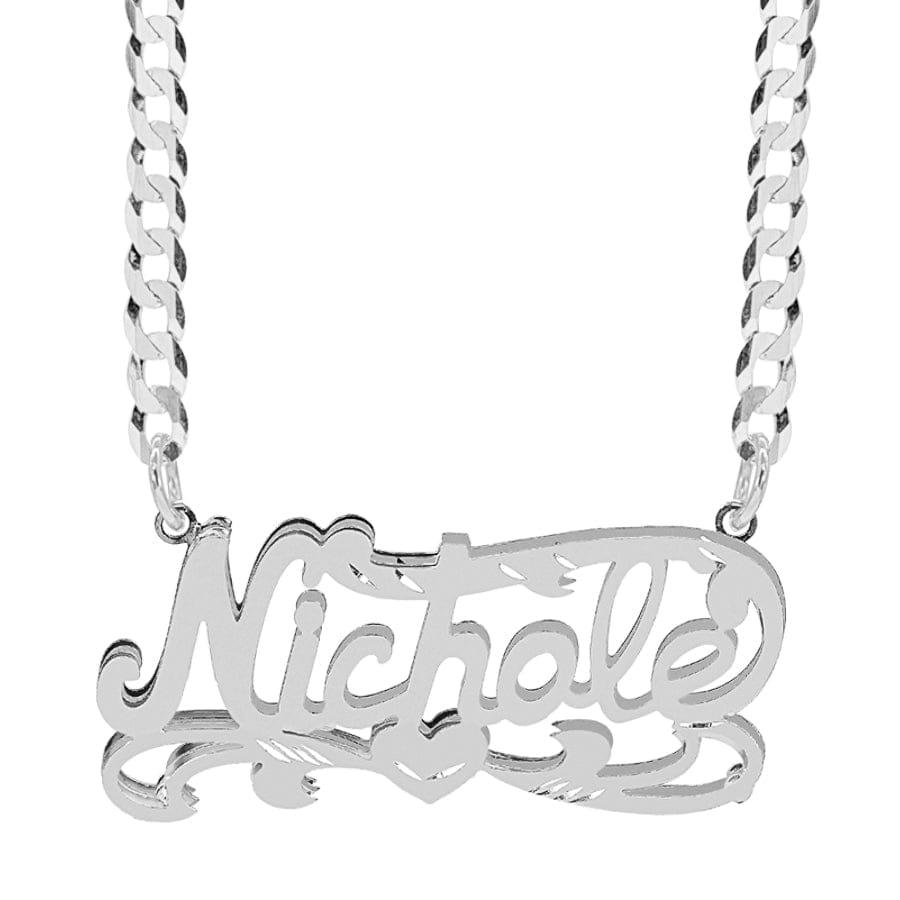 Double Plated Name Necklace "Nichole" w/  Diamond-cut