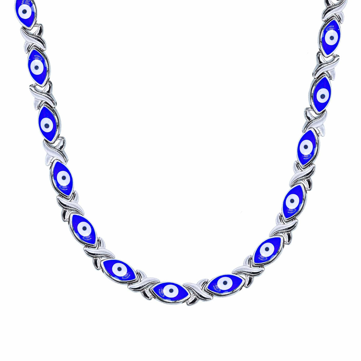 Sterling Silver Evil Eye XO Necklace