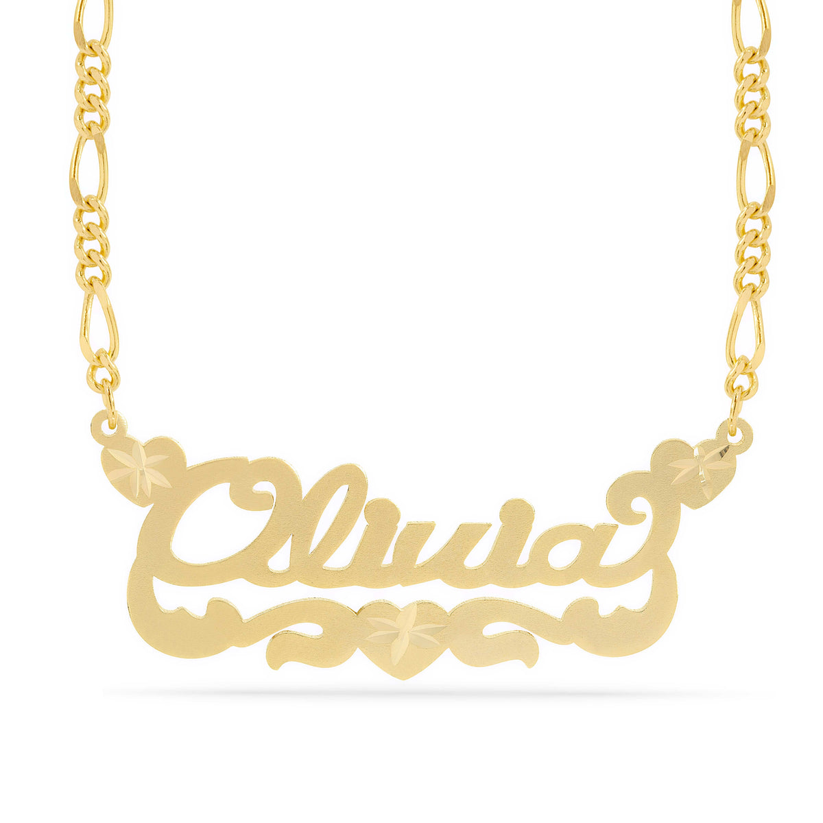 Personalized Name necklace with Satin and Heart &quot;Olivia&quot;