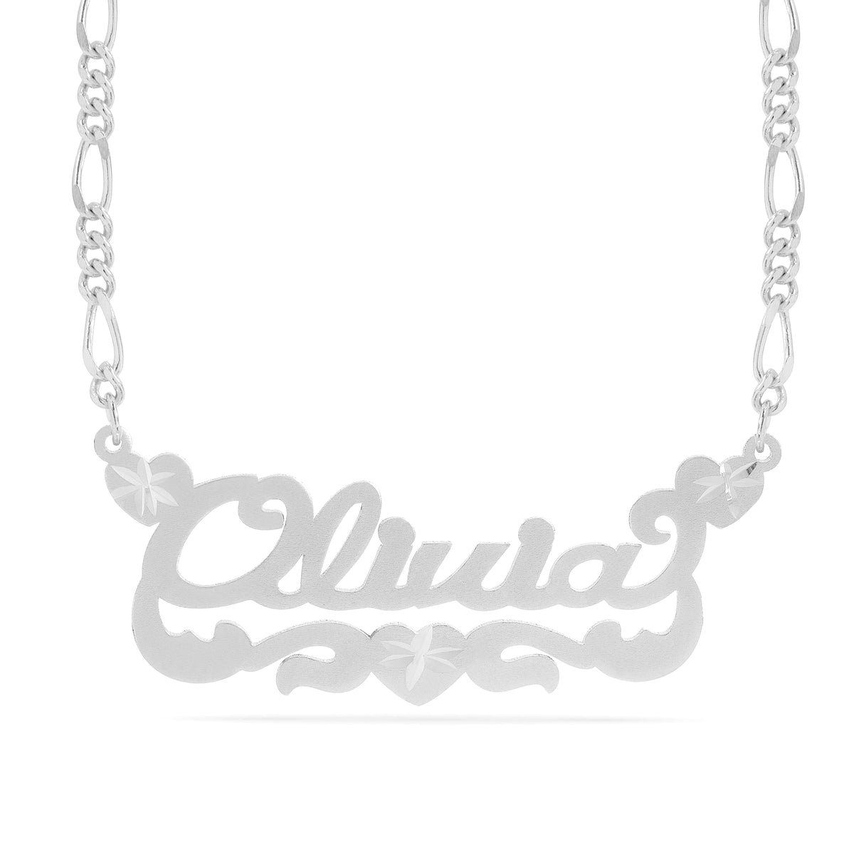 Personalized Name necklace with Satin and Heart &quot;Olivia&quot;