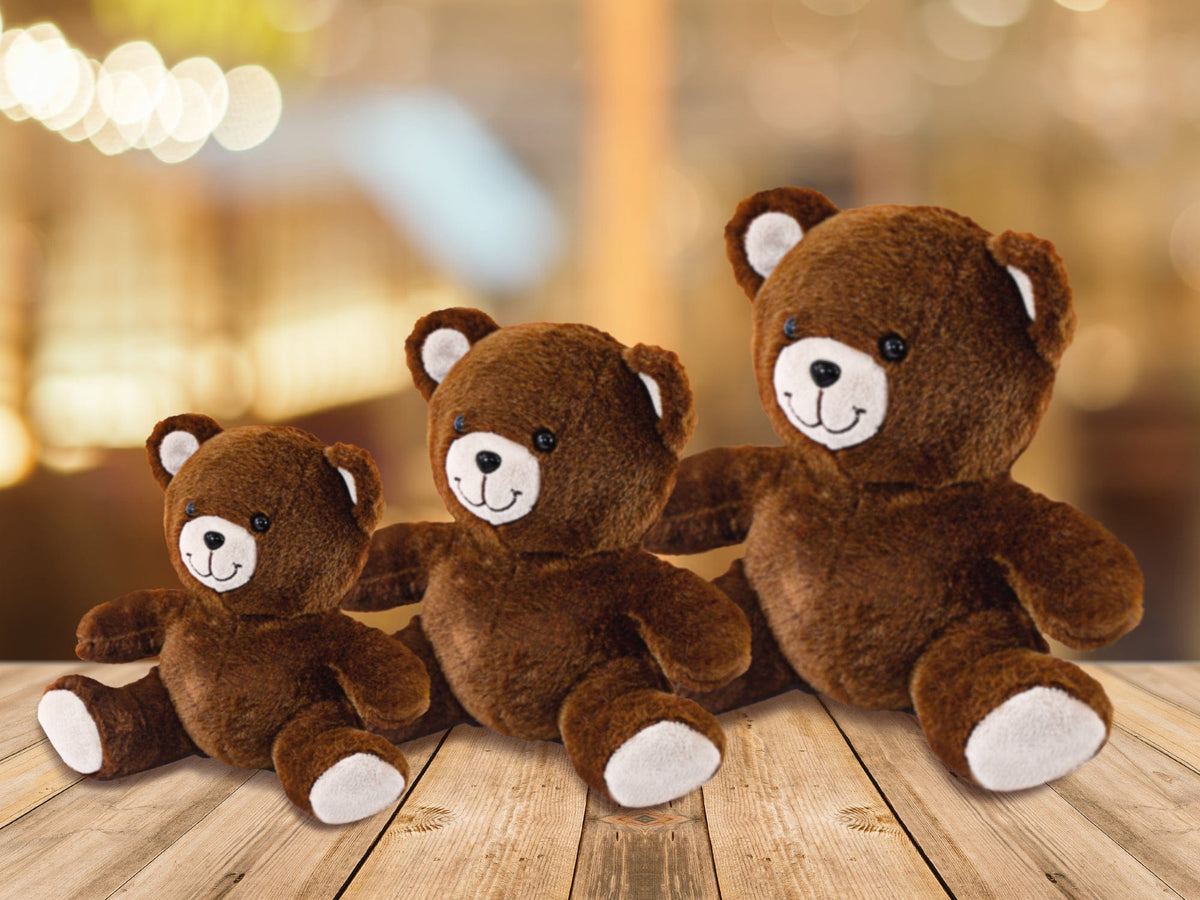 Set of 3 Brown Teddy Bears (Small, Medium and Large)