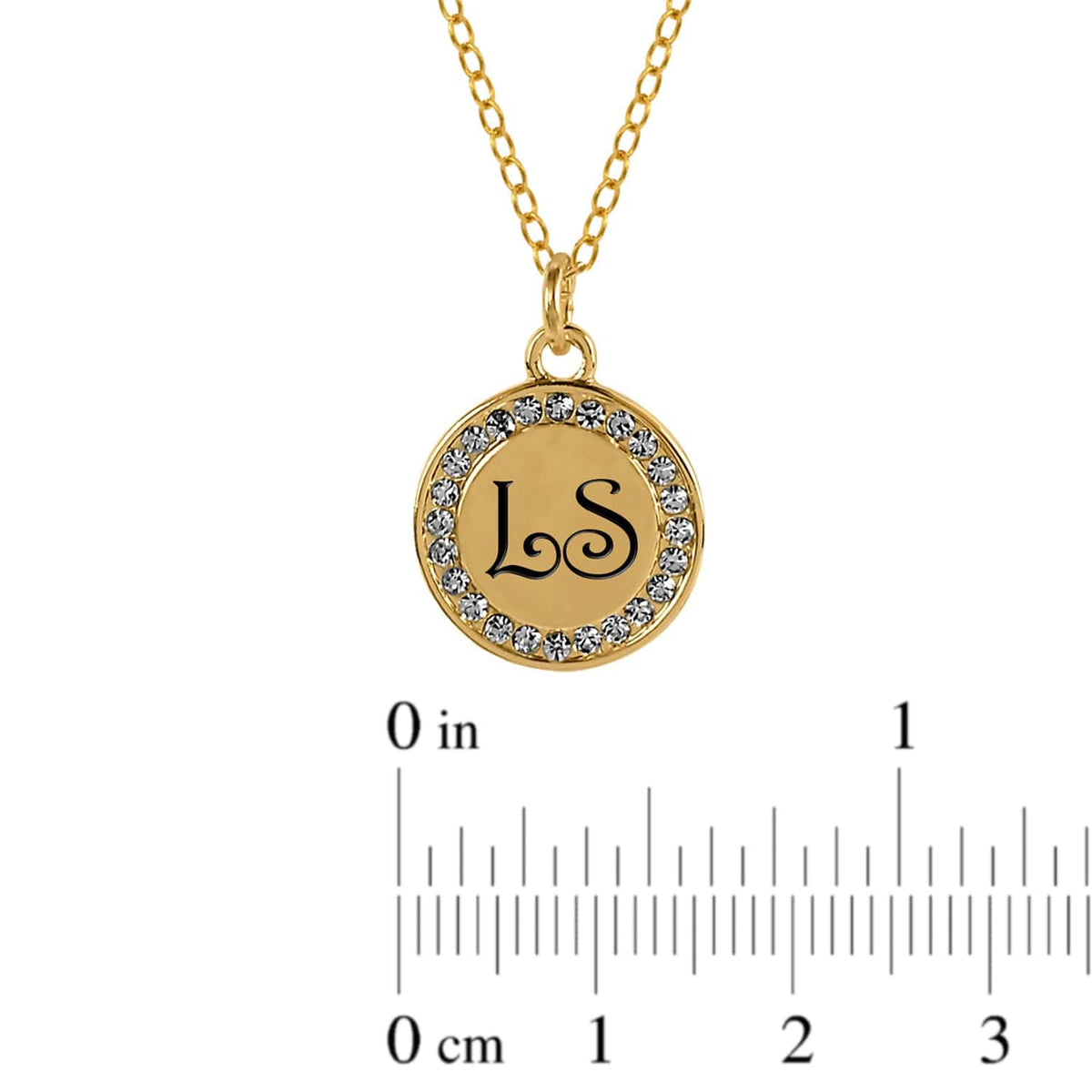 5 Engraved  Personalized Cubic Zirconia Disk Necklaces