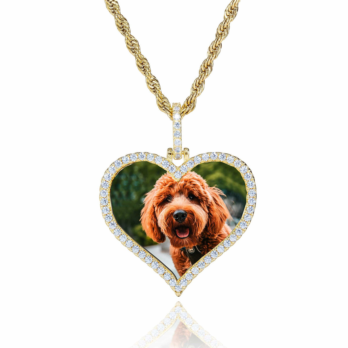 Iced out Portrait Pendant Necklace