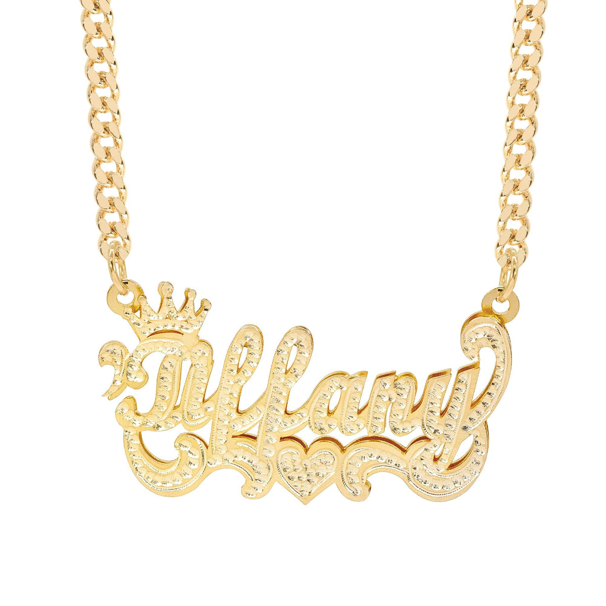 Personalized Crown Double Plated Name Necklace "Savannah"