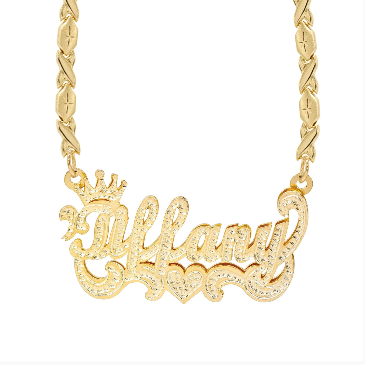 Personalized Crown Double Plated Name Necklace "Savannah"