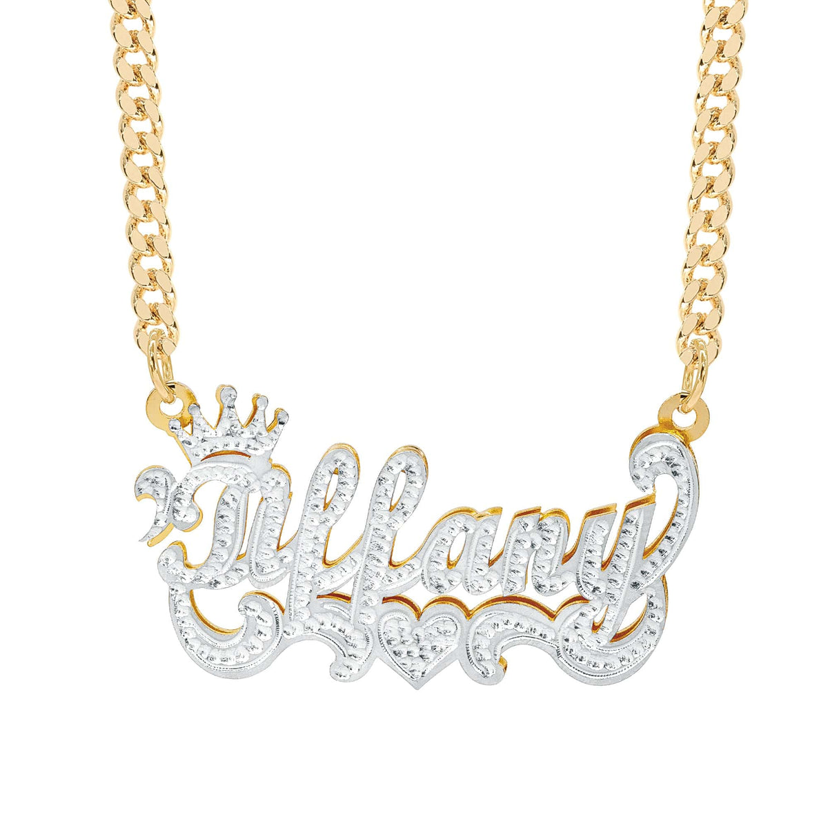 Personalized Crown Double Plated Name Necklace &quot;Savannah&quot;