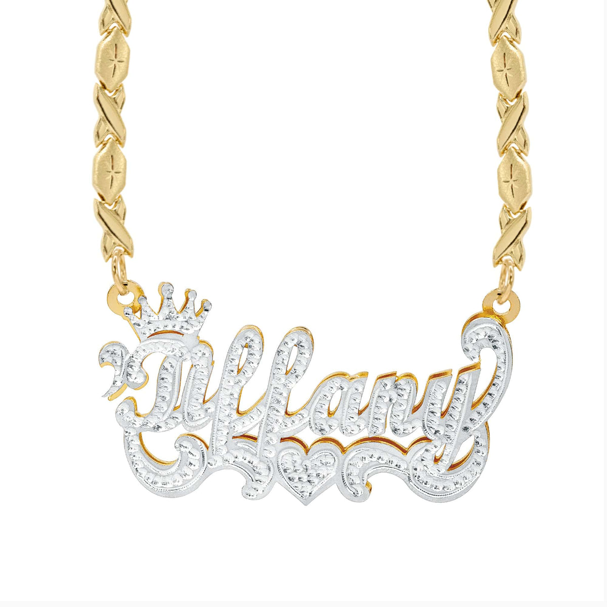 Personalized Crown Double Plated Name Necklace &quot;Savannah&quot;