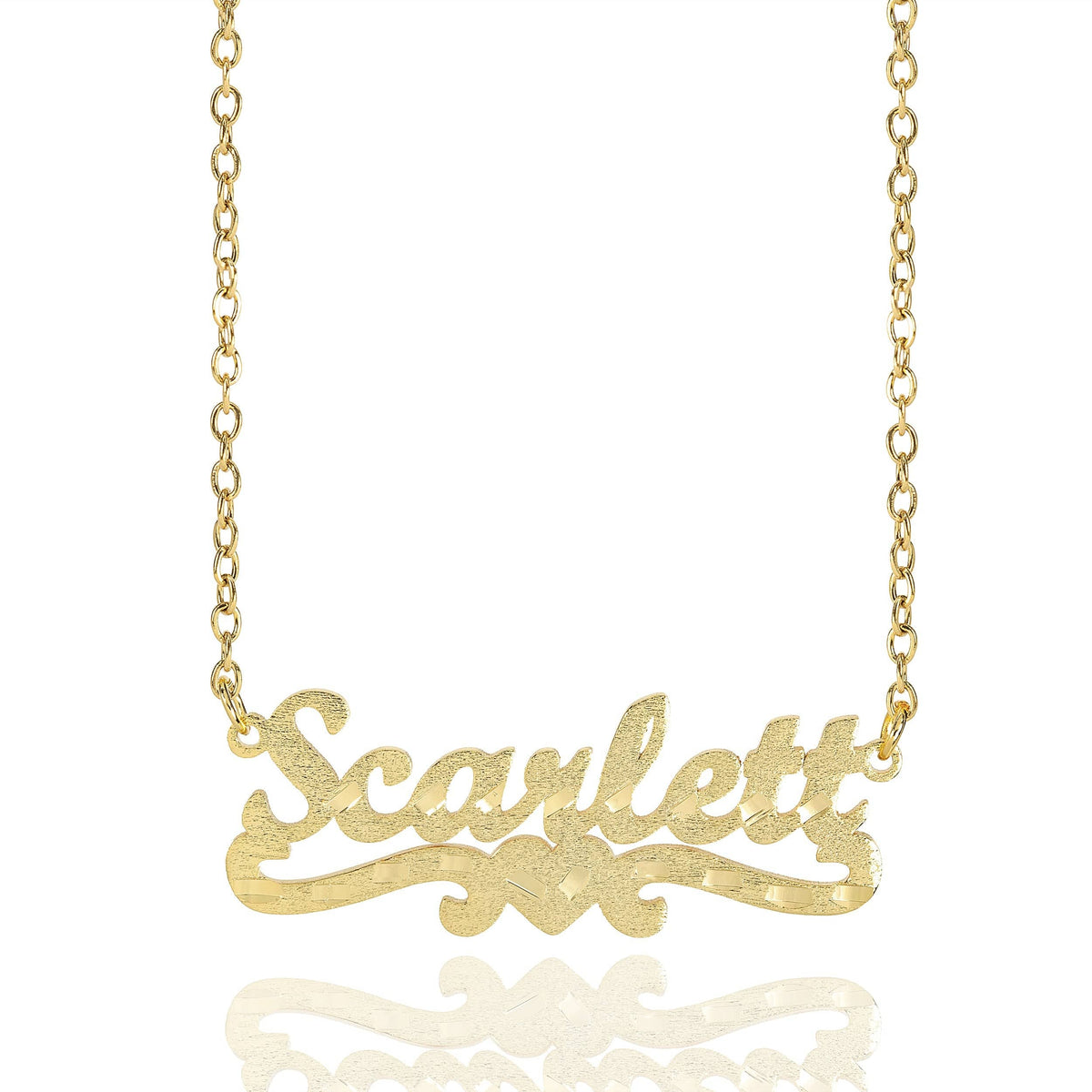 Personalized Diamond Cut Single Name Necklace