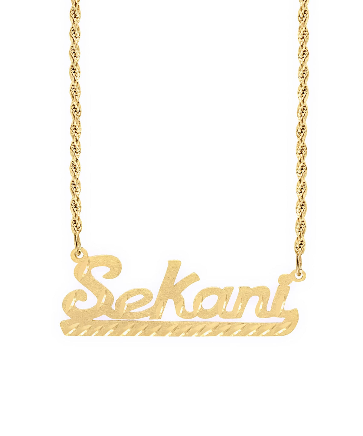 Personalized Name necklace with Diamond Cut &quot;Sekani&quot;