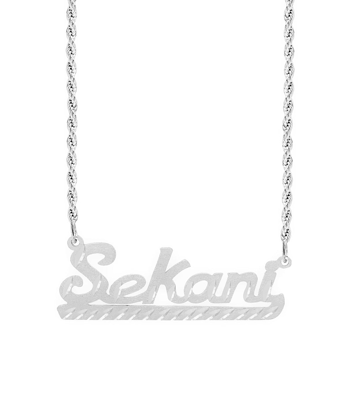 Personalized Name necklace with Diamond Cut &quot;Sekani&quot;