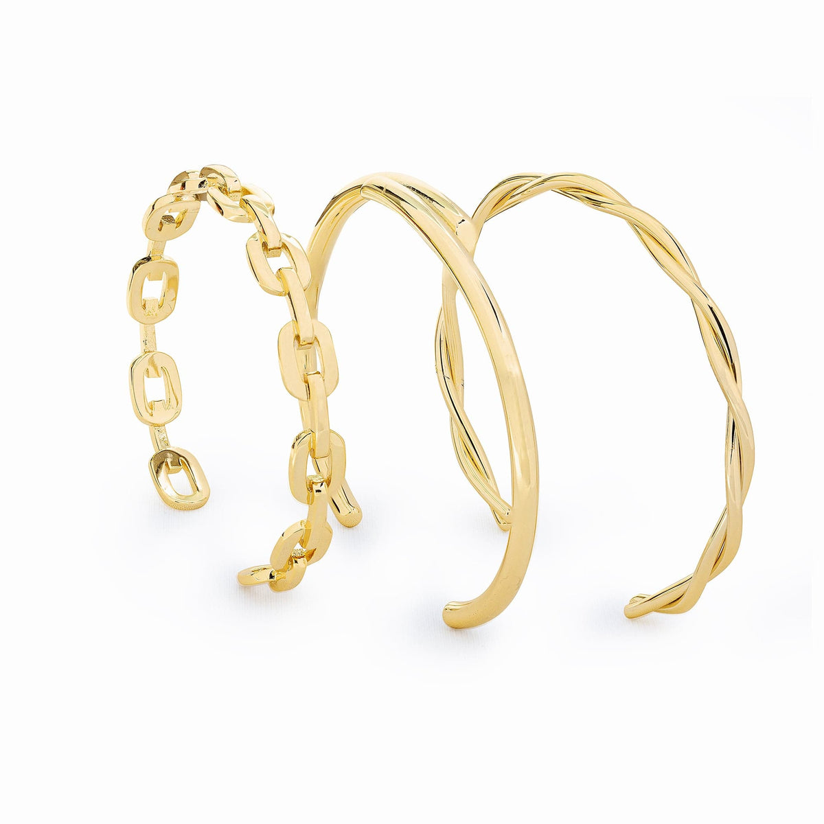 Fancy Trio Bracelet Set Gold Plated
