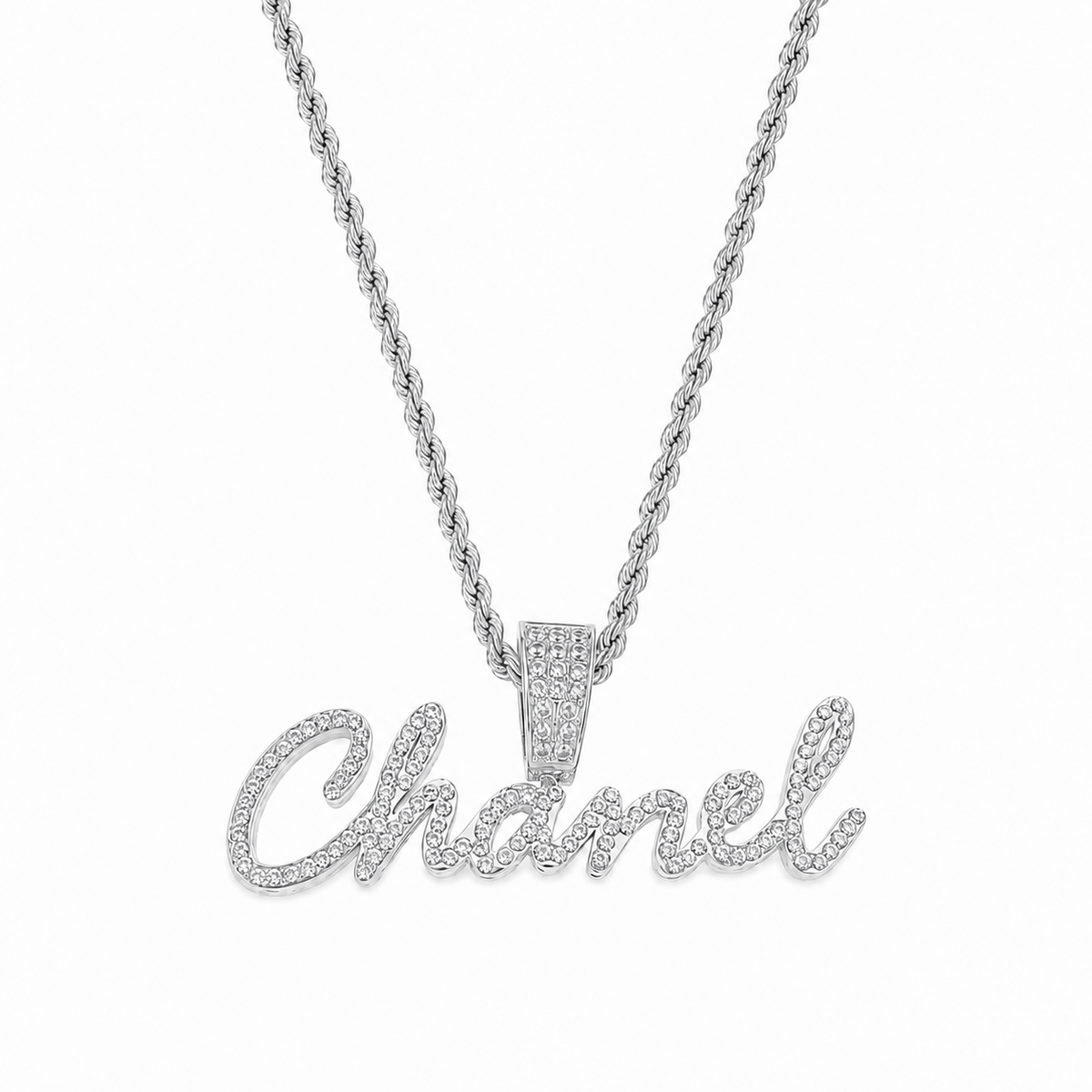 Script Iced out Bale Name Necklace
