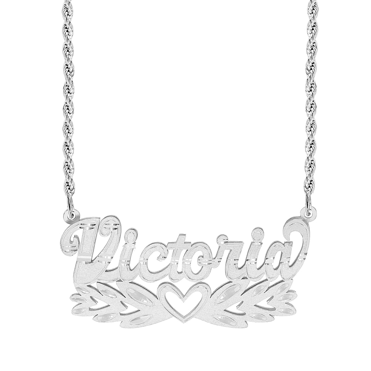 Personalized Double Nameplate Necklace &quot;Victoria&quot;