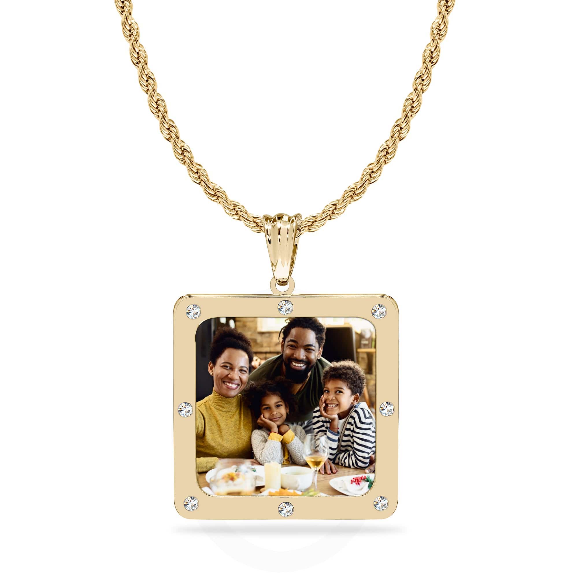 Copy of High Polished Square Photo Pendant