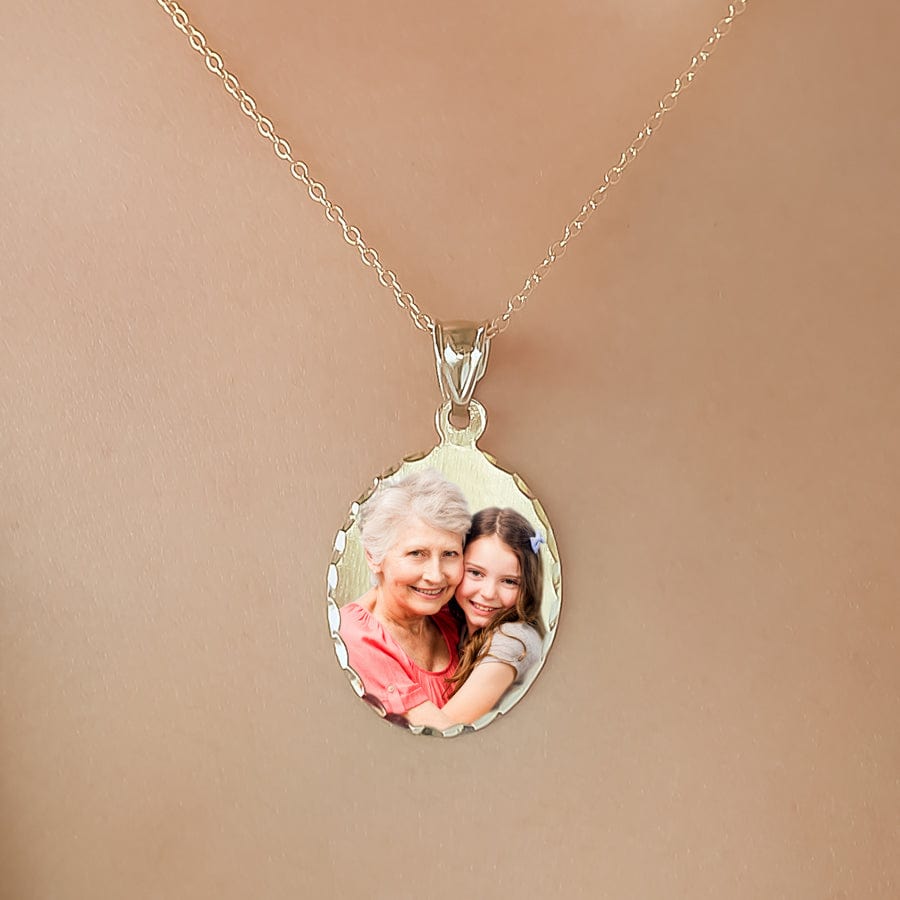 Copy of Oval Portrait Pendant with Diamond Cut Edges