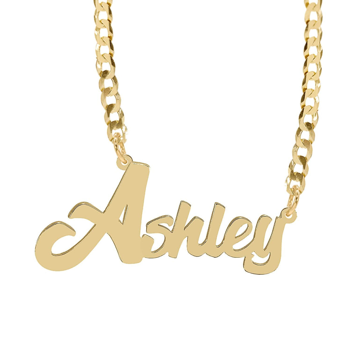 Gold Plated / Cuban Chain Script Name Necklace