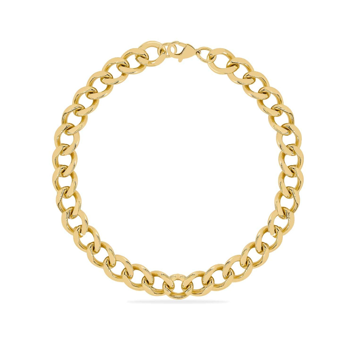 Gold Tone Stainless Steel / Cuban Chain (12.7 mm) Stainless steel cuban choker necklace