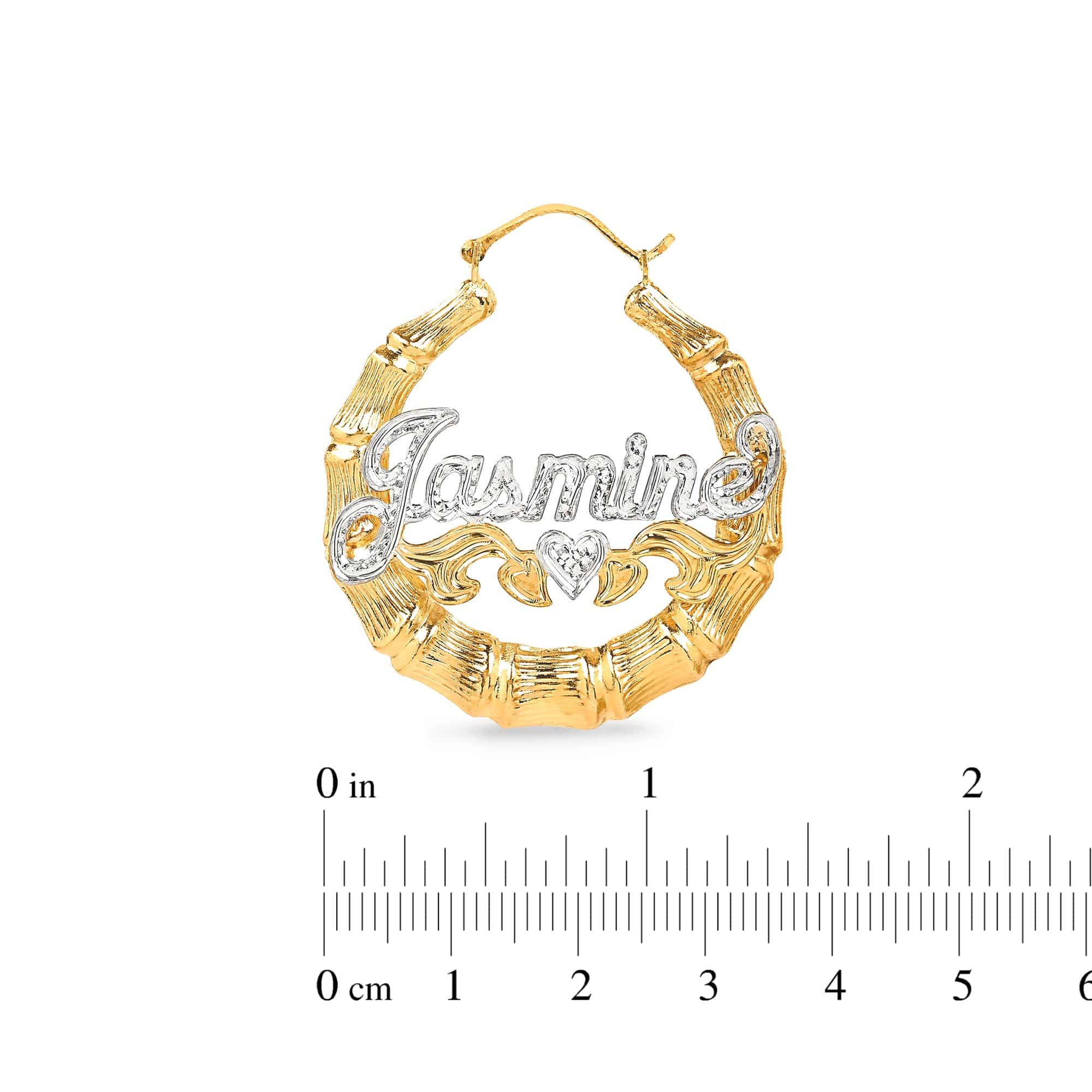 Copy of Script Name Earrings with Beading/Rhodium