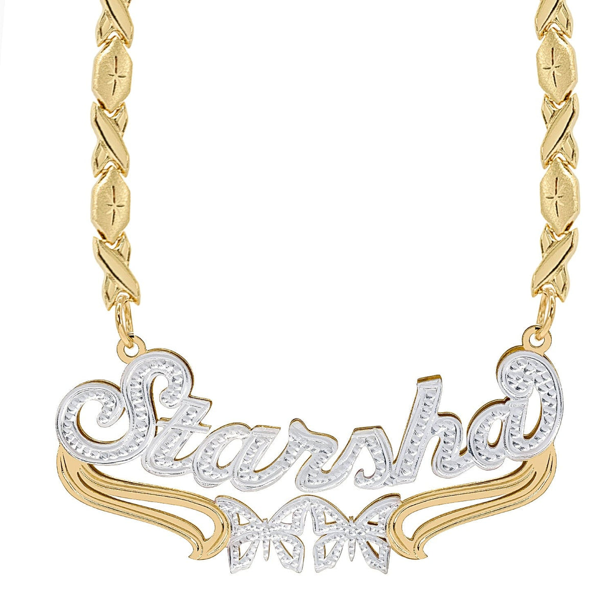 Custom Double Plated Name Necklace "Starsha"