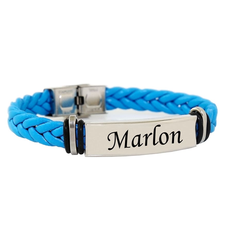 1 Bracelet / Blue Braided Leatherette Bracelet