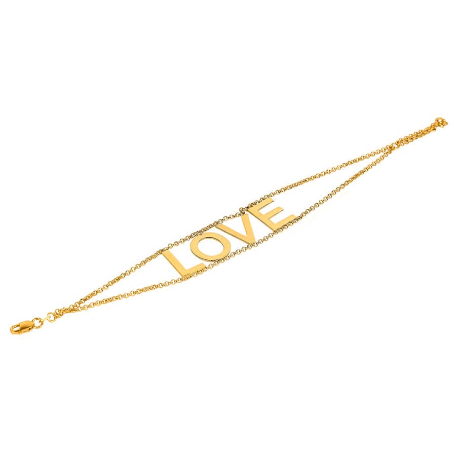 1 Bracelet / Gold Plated Dual Chain Statement Bracelet